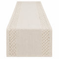 Chemin de Table Dentelle Beige Élégant 180x40 cm