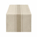 Chemin de Table Élégant Tissé Beige Rayé 140x40 cm