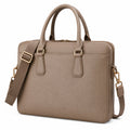 Sacoche pour ordinateur portable en cuir synthétique marron avec bandoulière