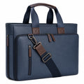 Sacoche pour ordinateur portable, bleu et marron, 40cm