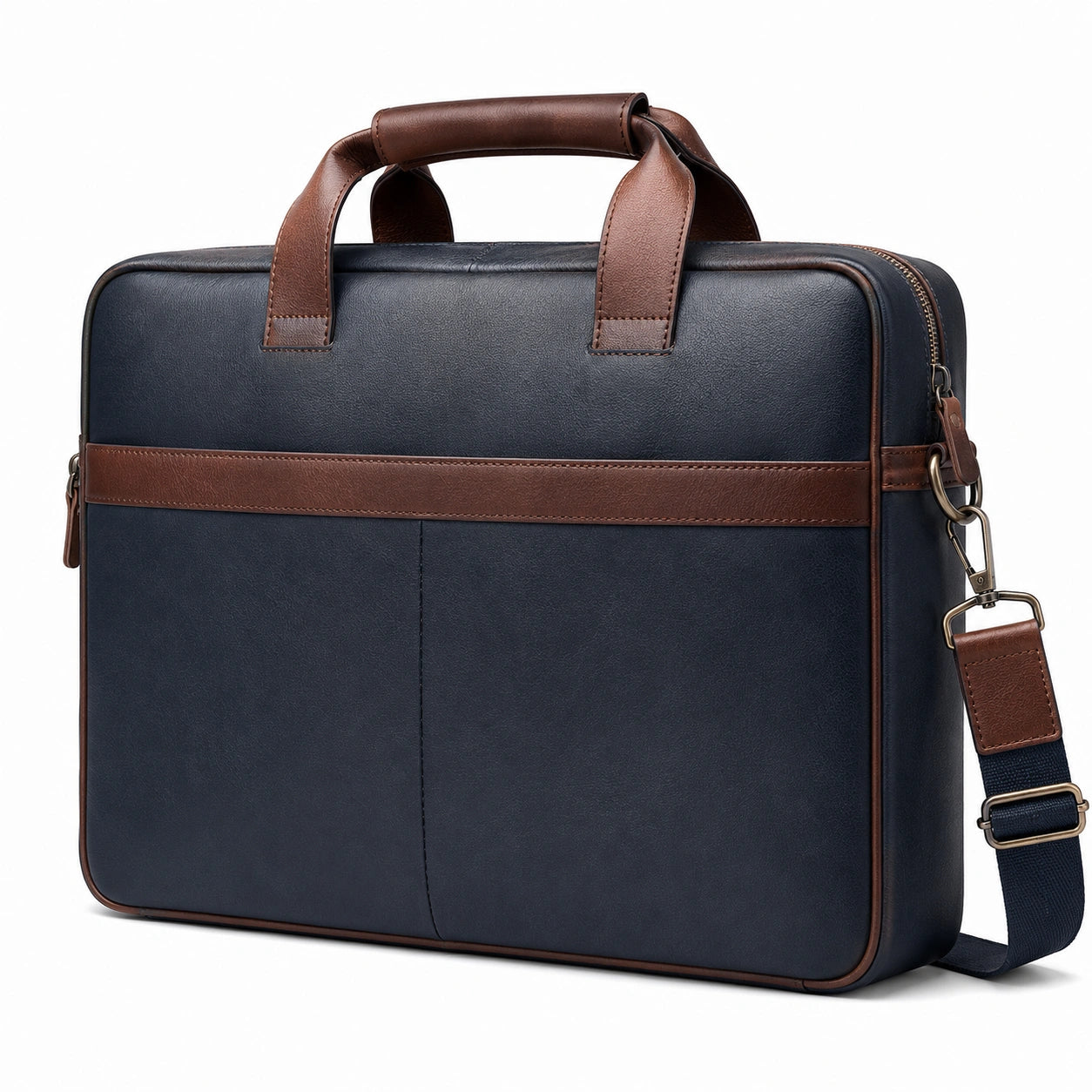 Sacoche d'ordinateur portable 15 pouces bleu et marron