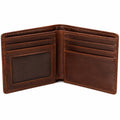 Portefeuille Bifold en Cuir Marron avec Compartiment ID