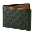 Portefeuille en Cuir Vert avec Motif Géométrique