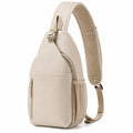 Sac à bandoulière moderne beige avec compartiments multiples