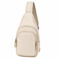 Sac à bandoulière beige avec fermeture éclair