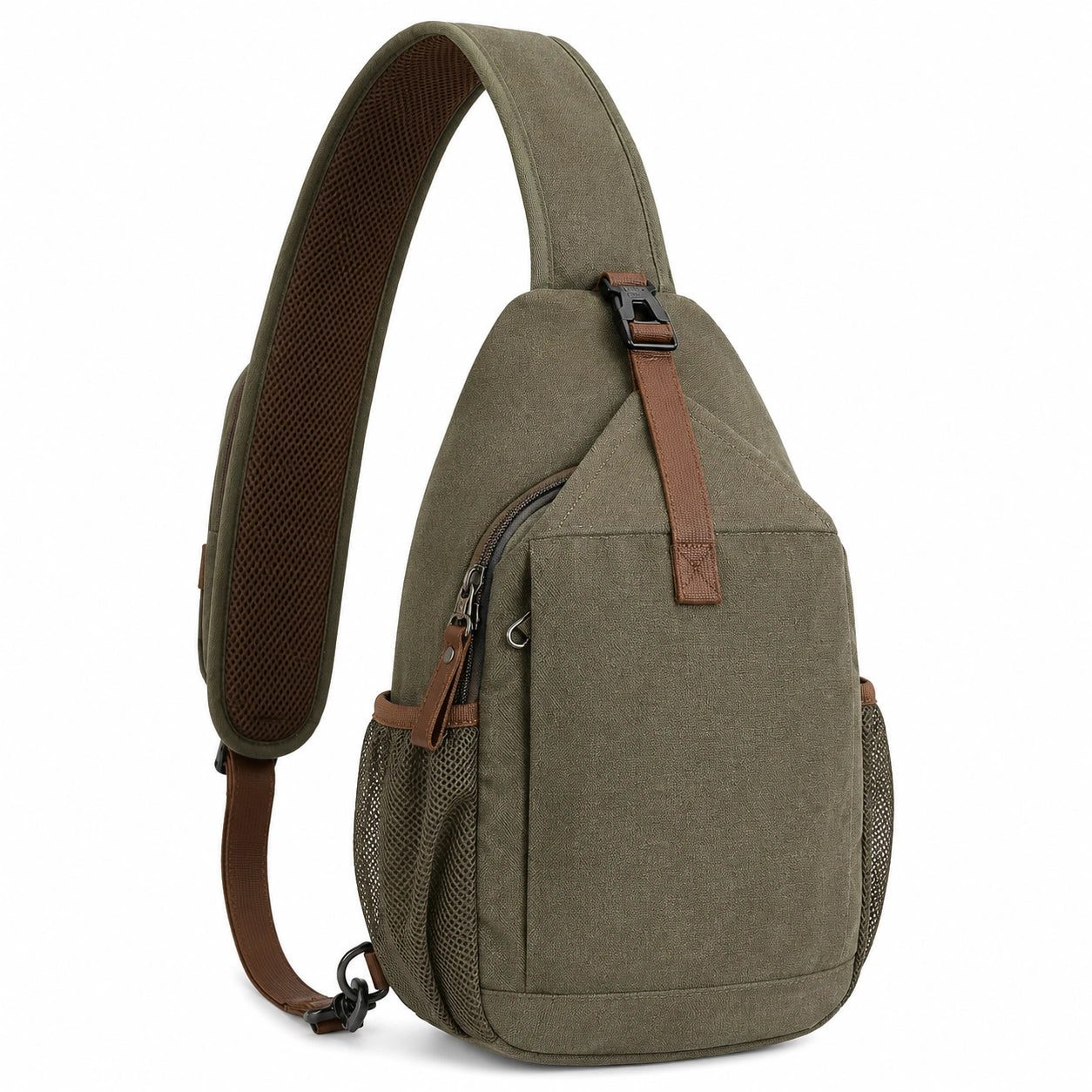 Sac à Bandoulière Vert avec Poches Multiples
