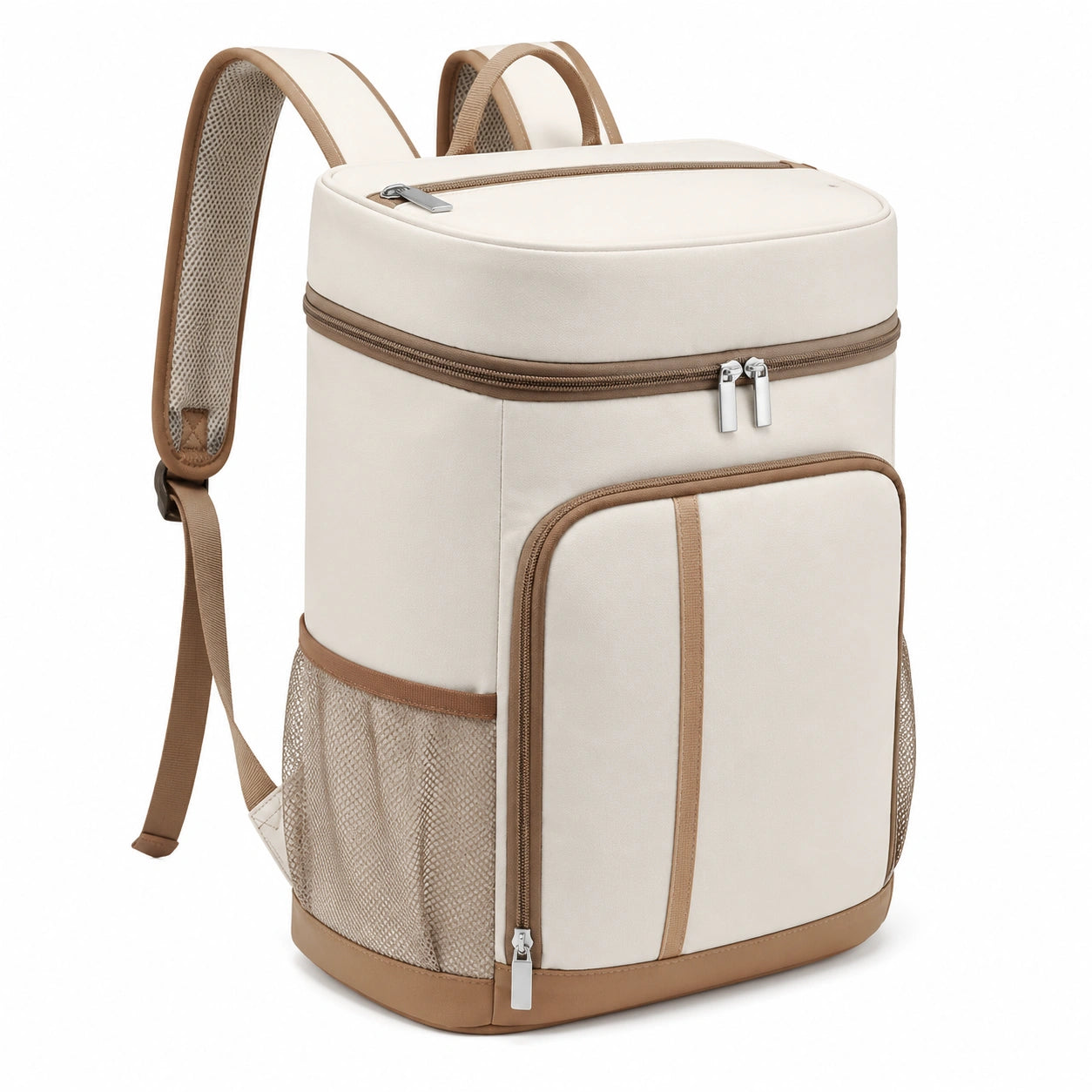 Sac à dos isotherme beige et brun 20L