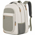 Sac à dos multi-compartiments pour ordinateur portable 17 pouces beige et vert