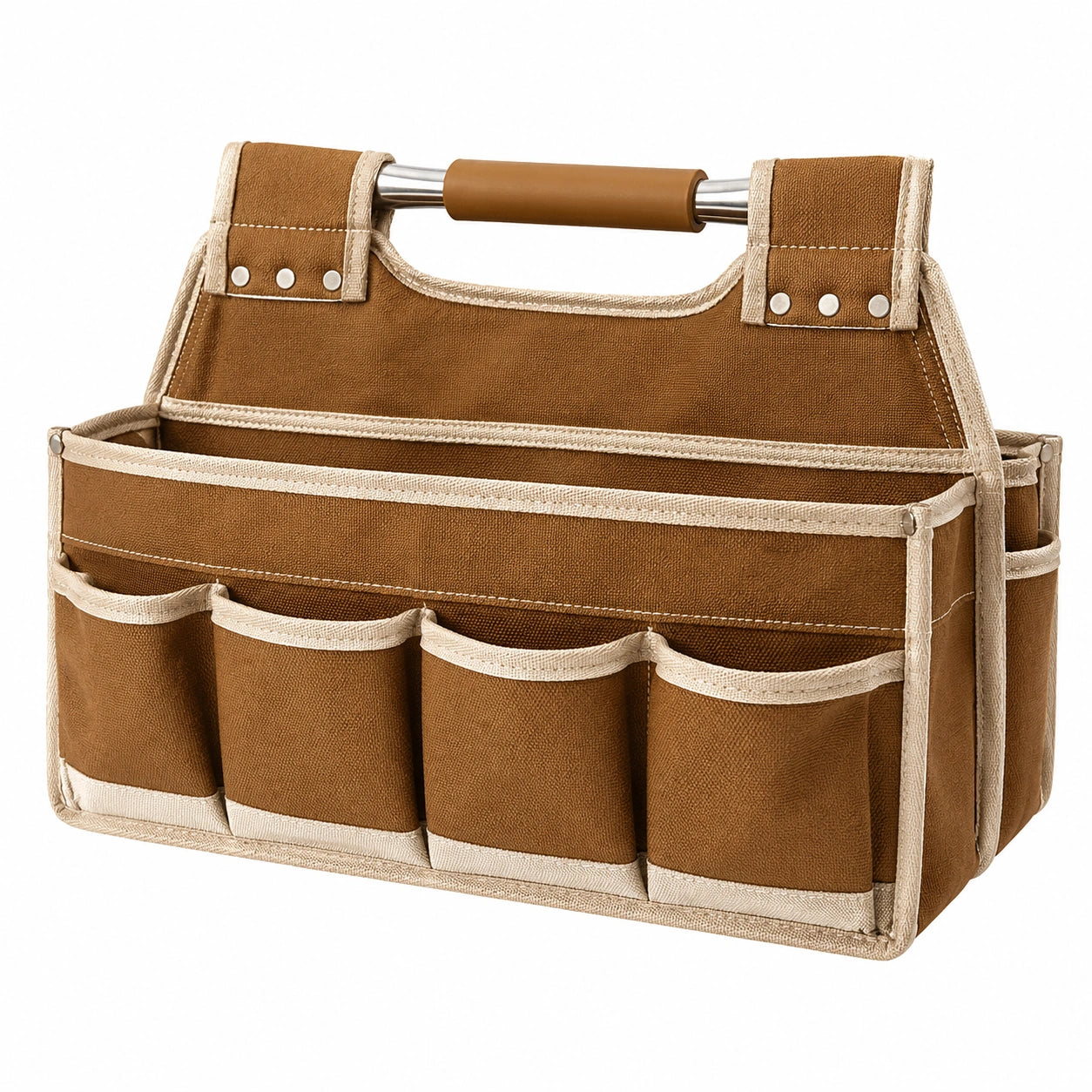 Organisateur de rangement marron avec poches multiples