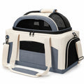 Sac de Transport Pliable pour Animaux, Ventilé, Beige et Gris