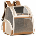 Sac à dos de transport pour animaux Beige et Marron avec ventilation