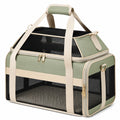 Sac de transport pliable pour animaux vert et beige